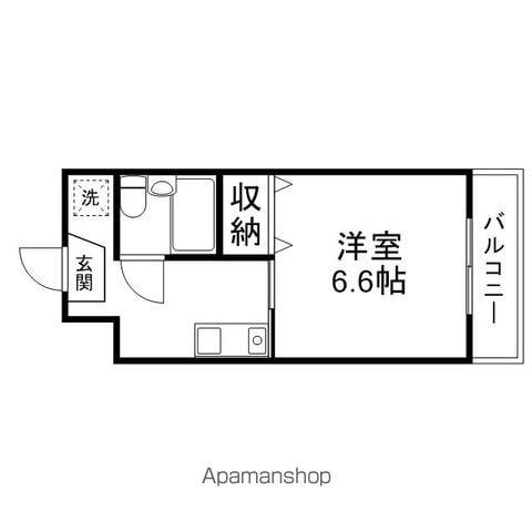 クローバーハイツⅠ(1K/1階)の間取り写真