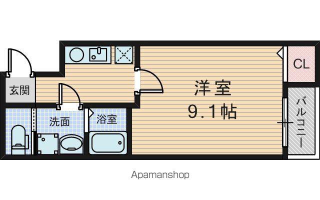 プライムコート東三国(1K/3階)の間取り写真