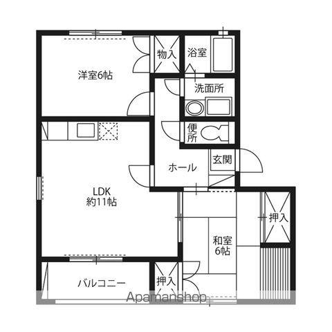 パルテール小金(2LDK/3階)の間取り写真