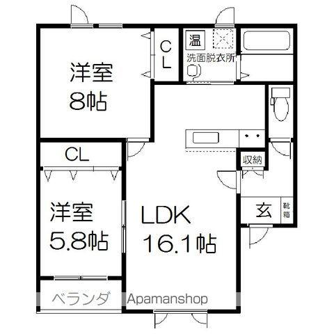 CORSA N(2LDK/3階)の間取り写真