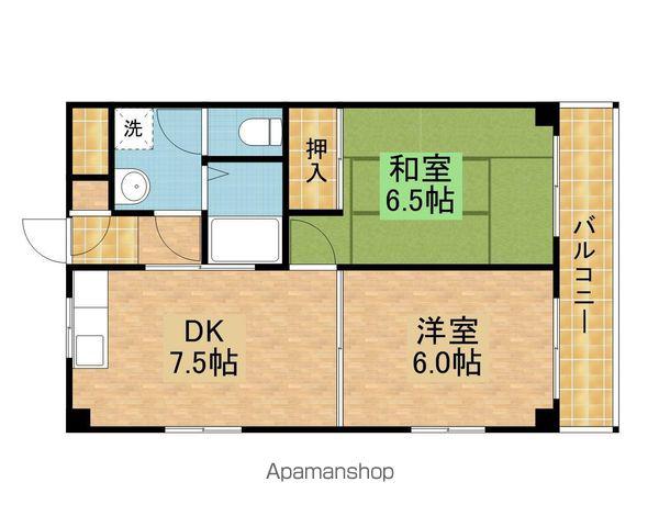 ウェルス・アベニュー(2DK/3階)の間取り写真