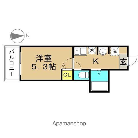 カルムプレイス東小岩(1K/3階)の間取り写真