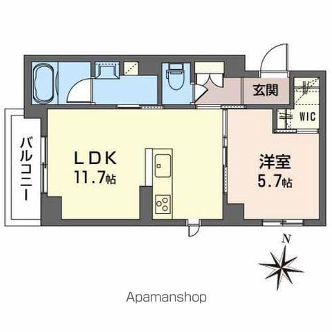 VALORE錦町(1LDK/3階)の間取り写真