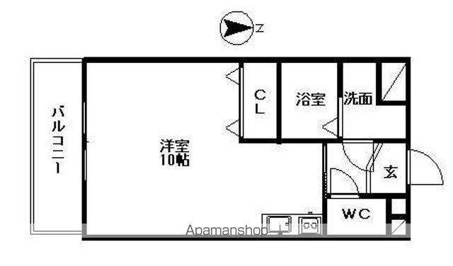 クレア桜山(ワンルーム/2階)の間取り写真