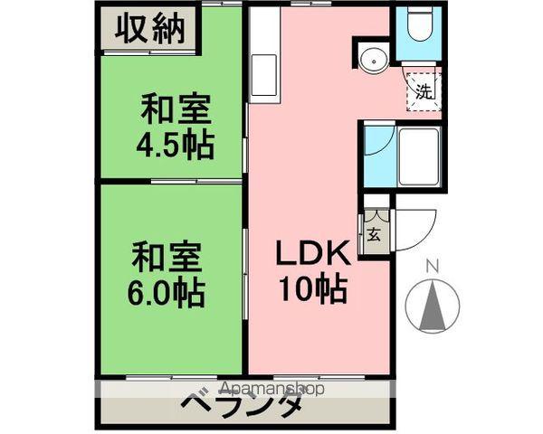 コーポマルイ(2LDK/1階)の間取り写真