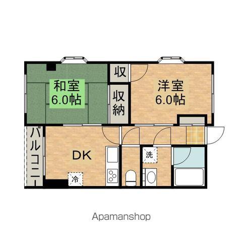 メゾンドボヌアー(2DK/3階)の間取り写真