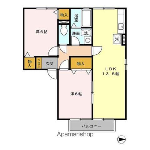 グランシャリオ・エノ(2LDK/1階)の間取り写真