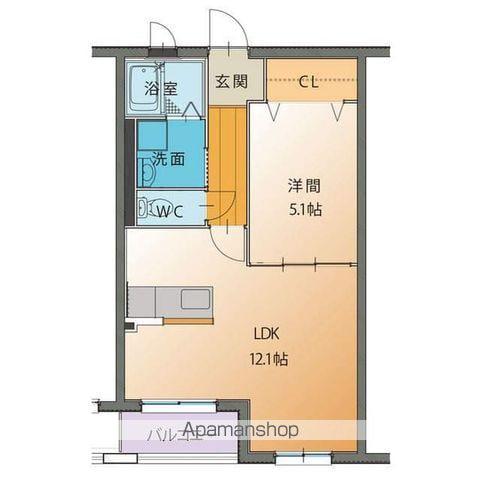 ハートフルマンション シエル(1LDK/1階)の間取り写真