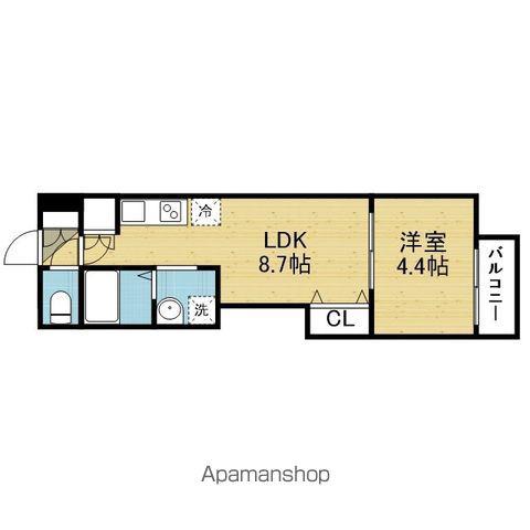 A FLAT(1LDK/3階)の間取り写真