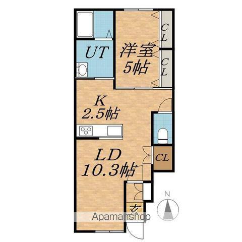 エミアスⅠ(1LDK/1階)の間取り写真