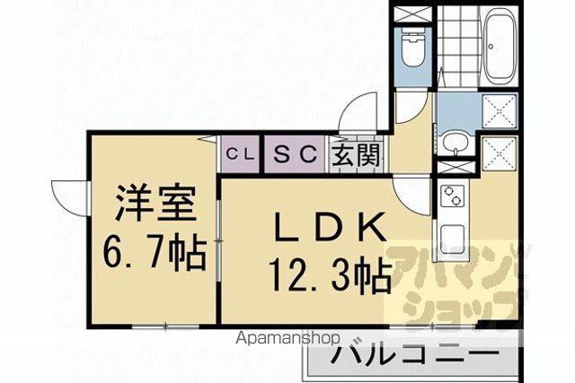 FORESTMAISON京都北山 ウエスト(1LDK/2階)の間取り写真