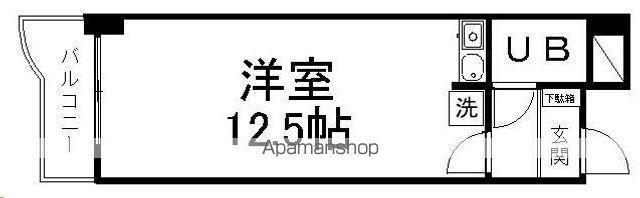 センチュリーマンション(ワンルーム/2階)の間取り写真
