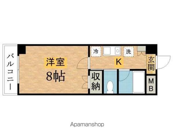 ピュアⅤ(1K/3階)の間取り写真