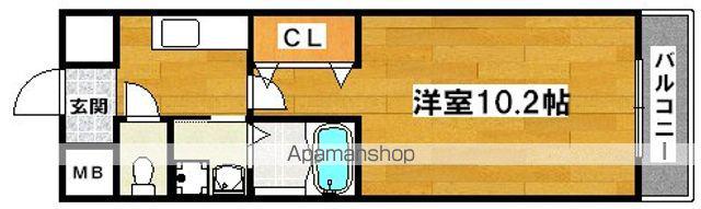 コーポ福知苑Ⅲ(1K/2階)の間取り写真