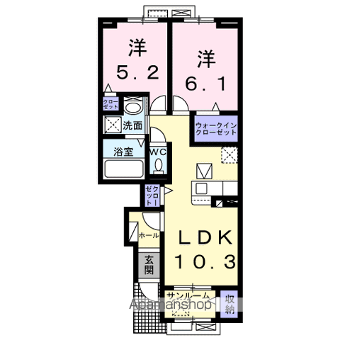 ステイズ(2LDK/1階)の間取り写真