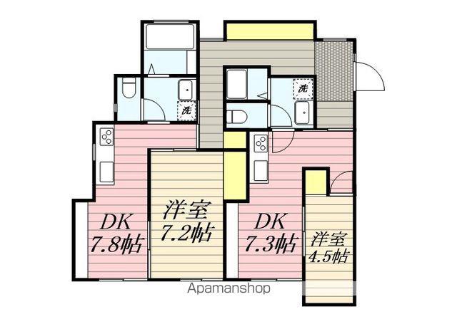 ソフィア石坂(2DK/2階)の間取り写真