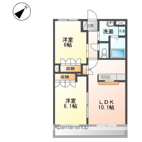 スイートピー(2LDK/2階)の間取り写真