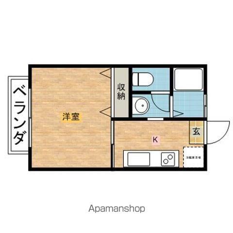 ラフォンテ・チャオ1ST2ND(1K/1階)の間取り写真