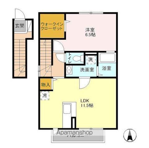 サンモールエイト(1LDK/2階)の間取り写真