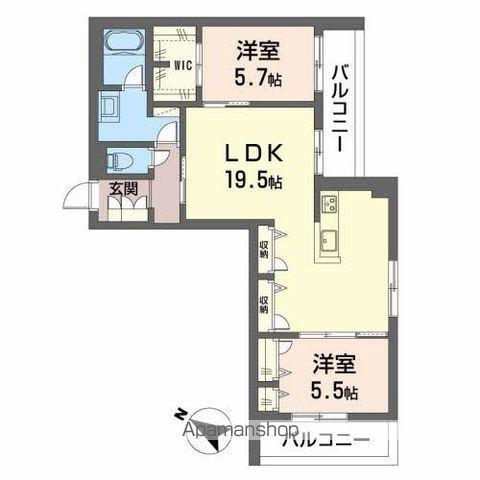 A MONTE(2LDK/2階)の間取り写真