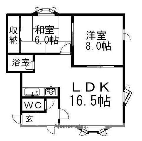 ロイヤルハイツHI(2LDK/1階)の間取り写真