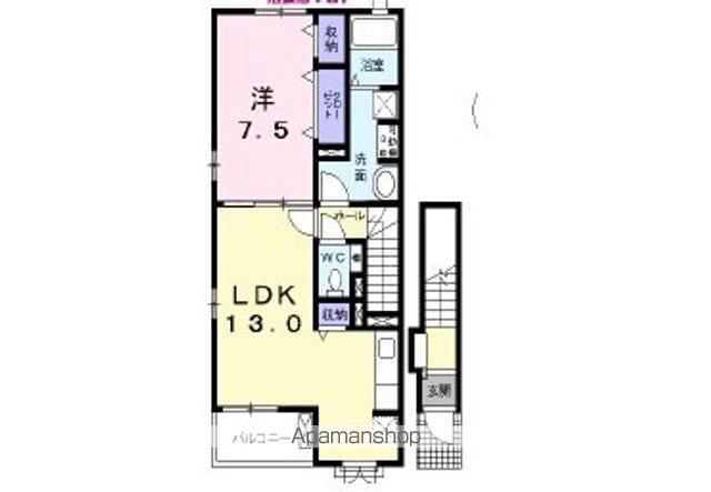 クレメントFⅡ(1LDK/2階)の間取り写真