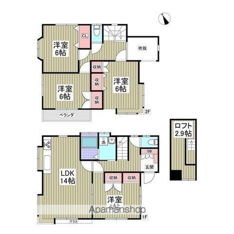 東武伊勢崎・大師線 加須駅 徒歩12分 2階建 築37年(4LDK)の間取り写真