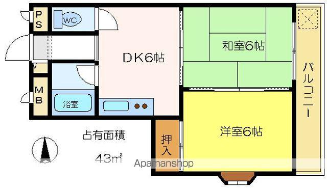 ニューコーポ芝(2DK/3階)の間取り写真