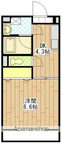 WOHNEN(1K/2階)の間取り写真