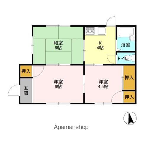 両毛線 足利駅 徒歩30分 1階建 築37年(3K)の間取り写真