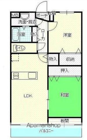 サンライズS(2LDK/2階)の間取り写真