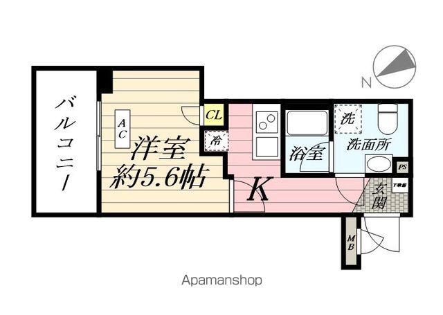 SHOKEN RESIDENCE横浜生麦Ⅲ(1K/4階)の間取り写真