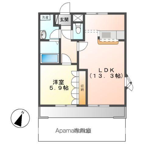 PURE STAGE(1LDK/1階)の間取り写真