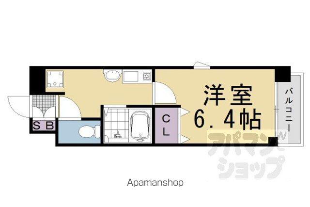 グランドパレス御池衣棚(1K/3階)の間取り写真