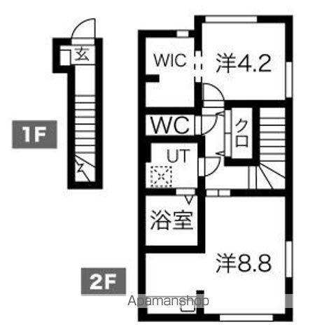 REPREN(1LDK/2階)の間取り写真