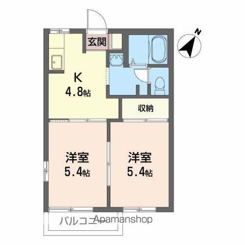 メゾン・ド・フィル B(2K/1階)の間取り写真