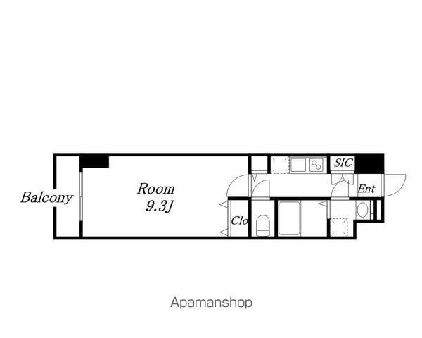 プリフェラブル栄(1K/9階)の間取り写真