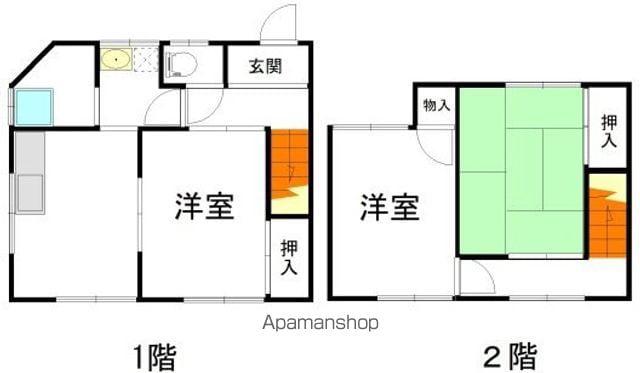 岡山電軌東山本線 東山・おかでんミュージアム駅駅 徒歩20分 2階建 築38年(3DK)の間取り写真
