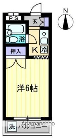 コーポシーサイド(1K/2階)の間取り写真