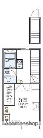 レオパレスフルールⅡ(1K/2階)の間取り写真