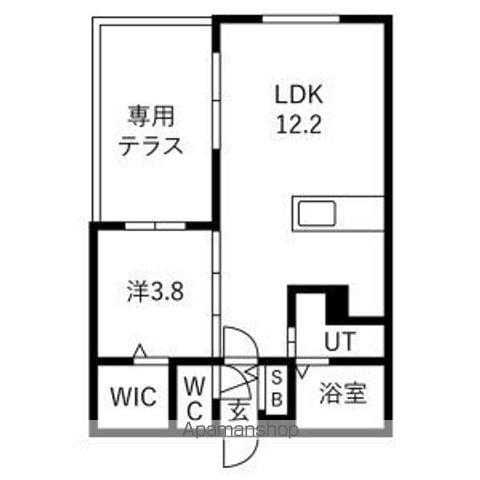 ALIVIS宮の森(1LDK/1階)の間取り写真