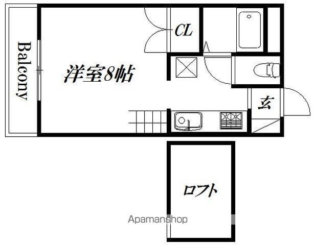 SPRINGハウス(1K/1階)の間取り写真