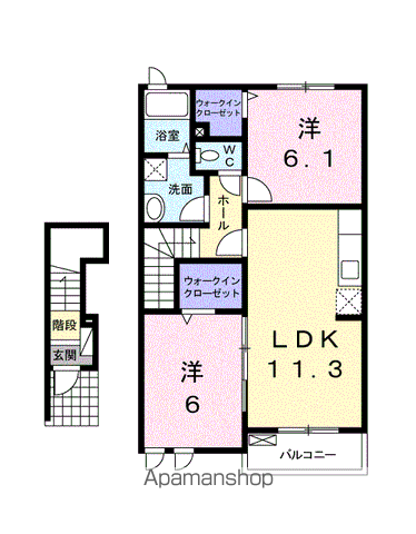 I・MBRILLER(2LDK/2階)の間取り写真