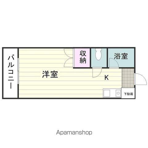 ドミール郡元(ワンルーム/1階)の間取り写真