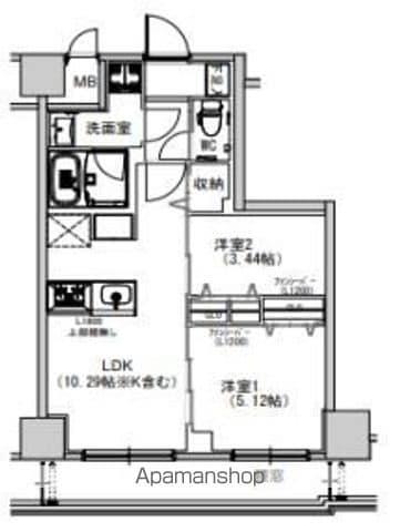 S-RESIDENCE千住大橋(2LDK/5階)の間取り写真