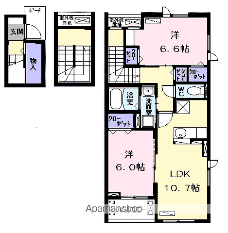 ラナンキュラスⅡ(2LDK/3階)の間取り写真