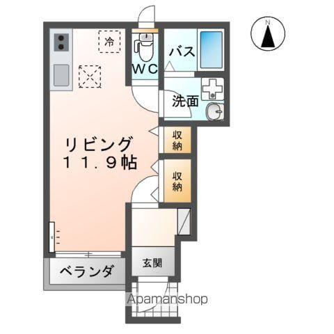 グレイス・ワンA(ワンルーム/1階)の間取り写真