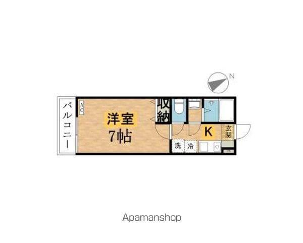 NOSSA UM谷野町(1K/1階)の間取り写真