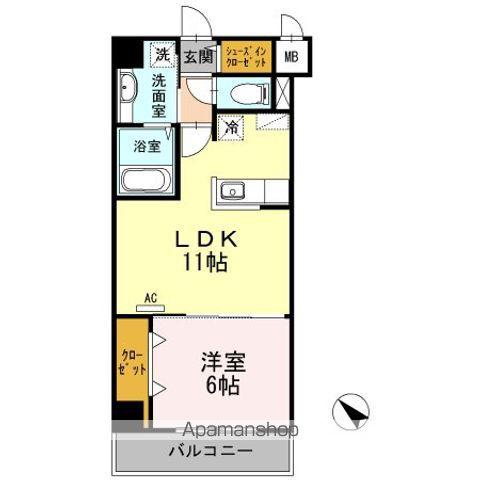 オーチャードK(1LDK/2階)の間取り写真