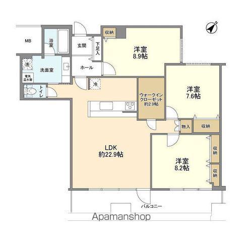 渋谷プロパティータワー(3LDK/13階)の間取り写真